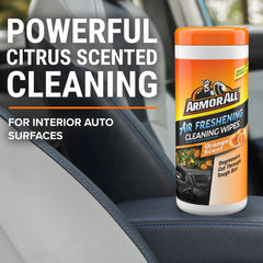 Armor All 25ct Orange Cleaning Wipes: Non-Abrasive Automotive Interior Cleaners, Car Cleaning Wipes, Removes Dirt