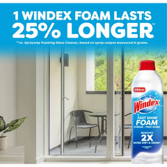 Windex Fast Shine Foaming Window and Glass Cleaner - 19oz: Aerosol Can, Rain Shower Scent