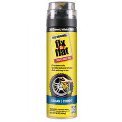 Fix-a-Flat 16oz Sedan and Coupe Tire Inflator: Automotive Accessories, Metal, 90-Day Warranty, Clear, 1.25 lbs