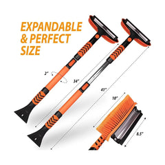 Zone Tech Ice Scraper and Extendable Brush 360° Snow Brush Head for Car Windshield Flexible Arm Ice Scraper Tool Snow Removal 2 Pack