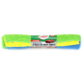 Turtle Wax 3pk Microfiber Towel Roll: Automotive Detail Tools, Polyester, Safe for All Surfaces, 12"x12", Green & Yellow