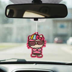 Sanrio Hello Kitty Cardboard Hanging Air Freshener for Auto or Home 3-Pack Set (Bubblegum Scent) Multicolored