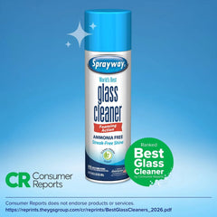 Sprayway Glass Cleaner Ammonia Free Aerosol - 19oz: Fresh Scent, Windows & Mirrors, Streak-Free