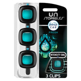 Febreze Unstopables Car Odor-Fighting Car Freshener Vent Clip - Fresh - 0.21 fl oz/3pk