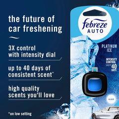 Febreze Car Auto Platinum Ice: Adjustable Scented Vent Clip Freshener, Phthalate-Free, Disposable, 40-Day Duration