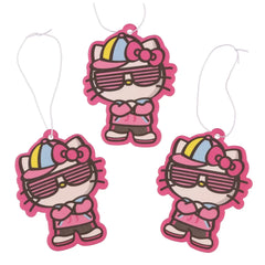 Sanrio Hello Kitty Cardboard Hanging Air Freshener for Auto or Home 3-Pack Set (Bubblegum Scent) Multicolored