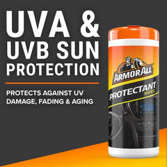 Armor All 50ct Original Protectant Wipes Automotive Protector: Car Interior Cleaning, UV & Aging Prevention, Non-Abrasive