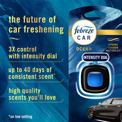 Febreze Car Air Freshener Vent Clip - Ocean Scent - 0.14 fl oz/2pk: Phthalate-Free, Adjustable Fragrance Setting
