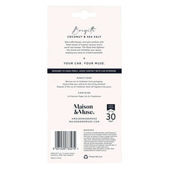 Maison&Muse 2pk Car Air Fresheners Coconut and Sea Salt