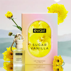 Evair Hanging Car Air Freshener with 100% Essential Oils Fragrance in Glass Bottle with Wooden Diffuser Lid | 5 ml - Pack of 2 (Vanilla)