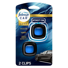Febreze Car Air Freshener Vent Clip - Ocean Scent - 0.14 fl oz/2pk: Phthalate-Free, Adjustable Fragrance Setting