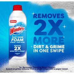 Windex Fast Shine Foaming Window and Glass Cleaner - 19oz: Aerosol Can, Rain Shower Scent