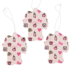 Sanrio Hello Kitty Cardboard Hanging Air Freshener for Auto or Home 3-Pack Set (Bubblegum Scent) Multicolored