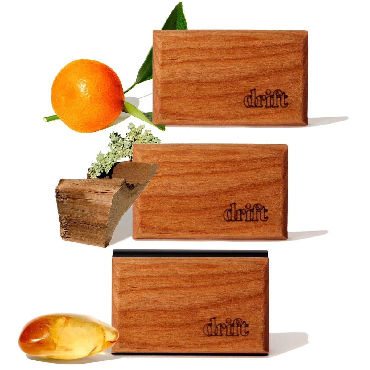 Drift Co 3pk Wood Car Freshener Starter Kit Odor Eliminator Variety Pack