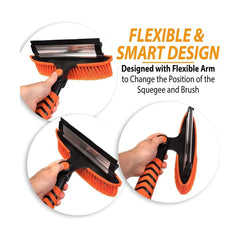Zone Tech Ice Scraper and Extendable Brush 360° Snow Brush Head for Car Windshield Flexible Arm Ice Scraper  Tool Snow Removal 2 Pack