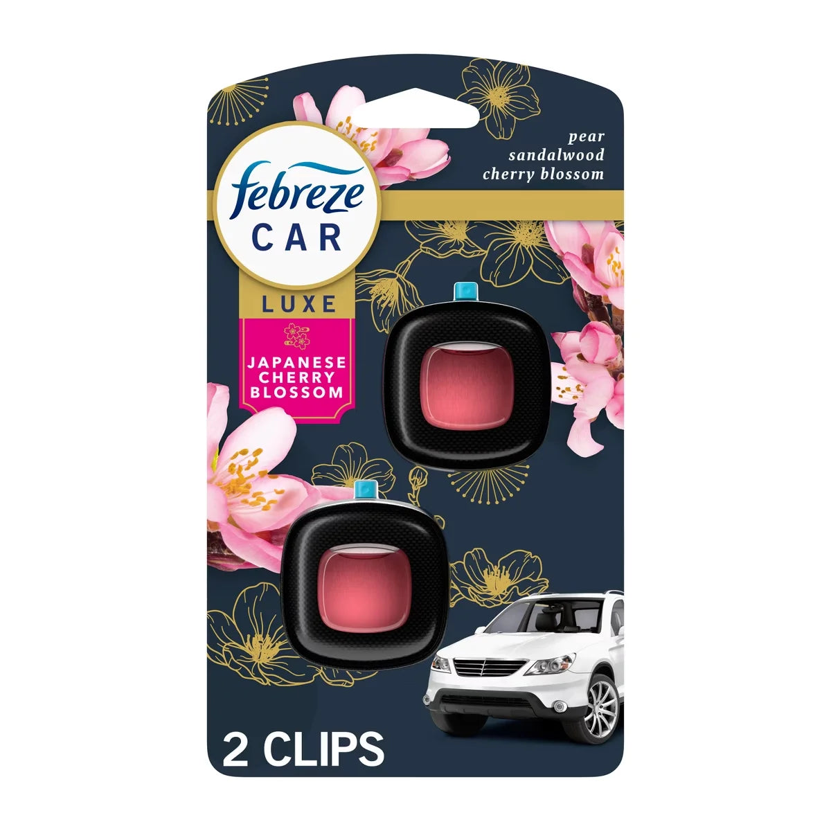 Febreze Car Air Freshener - Japanese Cherry Blossom - 0.14 fl oz/2pk: Oil, Non-Powered