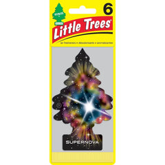 Little Trees 6pk Air Fresheners Supernova: Car Scent Paper Freshener, Multicolor, New Car Fragrance, Non-Powered
