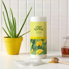 Lemon & Mint Multi-Surface Cleaning Wipes - 105ct/3pk -Everspring™