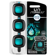 Febreze Unstopables Car Odor-Fighting Car Freshener Vent Clip - Fresh - 0.21 fl oz/3pk