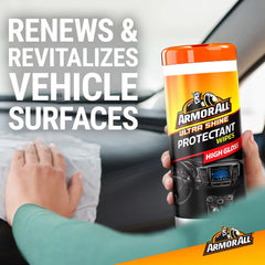 Armor All 20ct Ultra Shine Protectant Wipes Automotive Protector: Car Cleaning Supplies, UV Protection, Prevents Fading