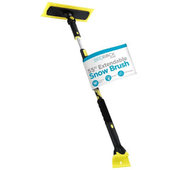 BIRDROCK HOME 55” Long Extendable Snow Brush and Ice Scraper for Car Windshield - 14” Foam Head Frost Remover for Car Truck SUV, Yellow