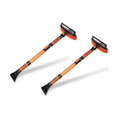 Zone Tech Ice Scraper and Extendable Brush 360° Snow Brush Head for Car Windshield Flexible Arm Ice Scraper  Tool Snow Removal 2 Pack