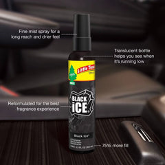 Little Trees 3.5 fl oz Ice Pump Spray Black Ice: Car Freshener Spray, Disposable Air Freshener, Scented Car Supplies